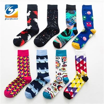 Men Fashion Colorful Casual Crew Socks