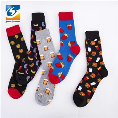 Men Food Pattern Dress Socks