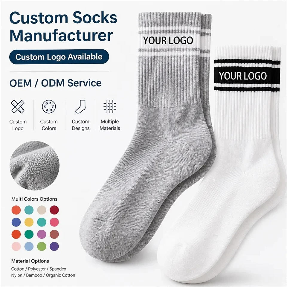 100% Cotton Breathable Knitted Sports Socks