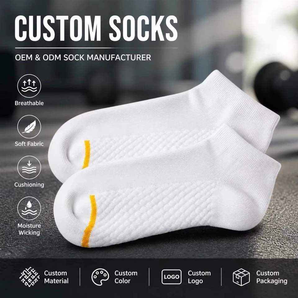 Antibacterial Odor Control Non Slip Moisture Sports Short Socks