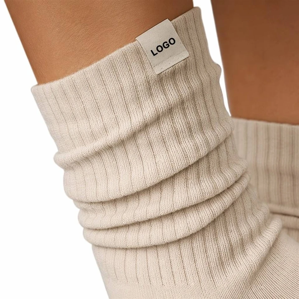 Cotton Blend Rib Knit Breathable Women Crew Socks suppliers