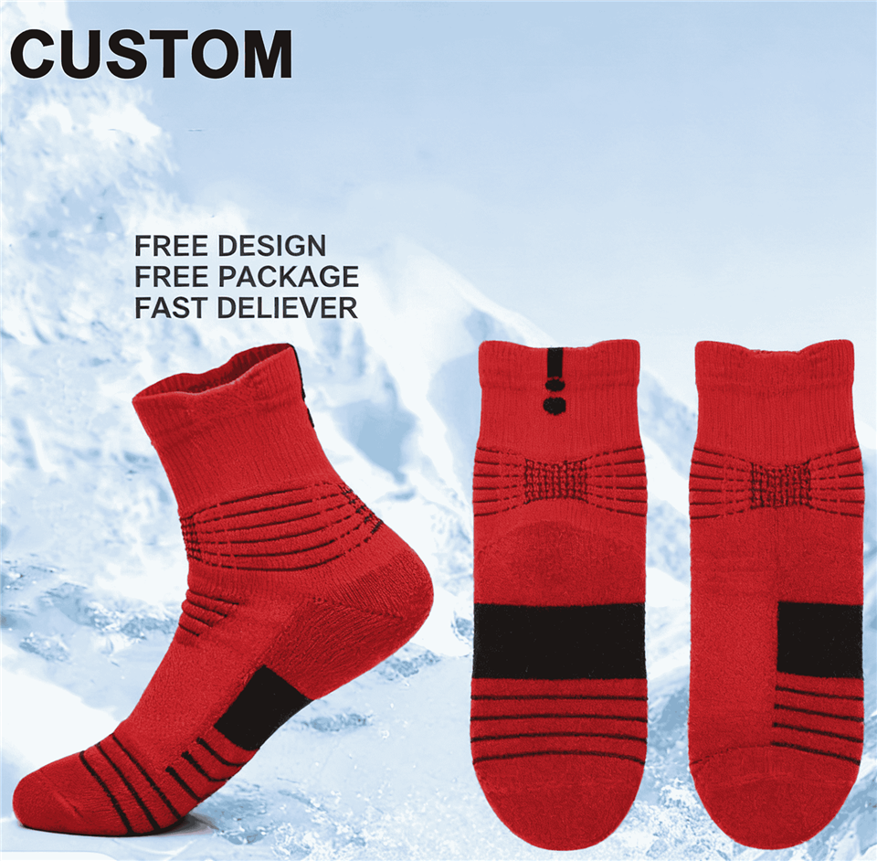 Custom Design Outdoor Hiking Socks Terry Cushion Ankle Arch Support Socks