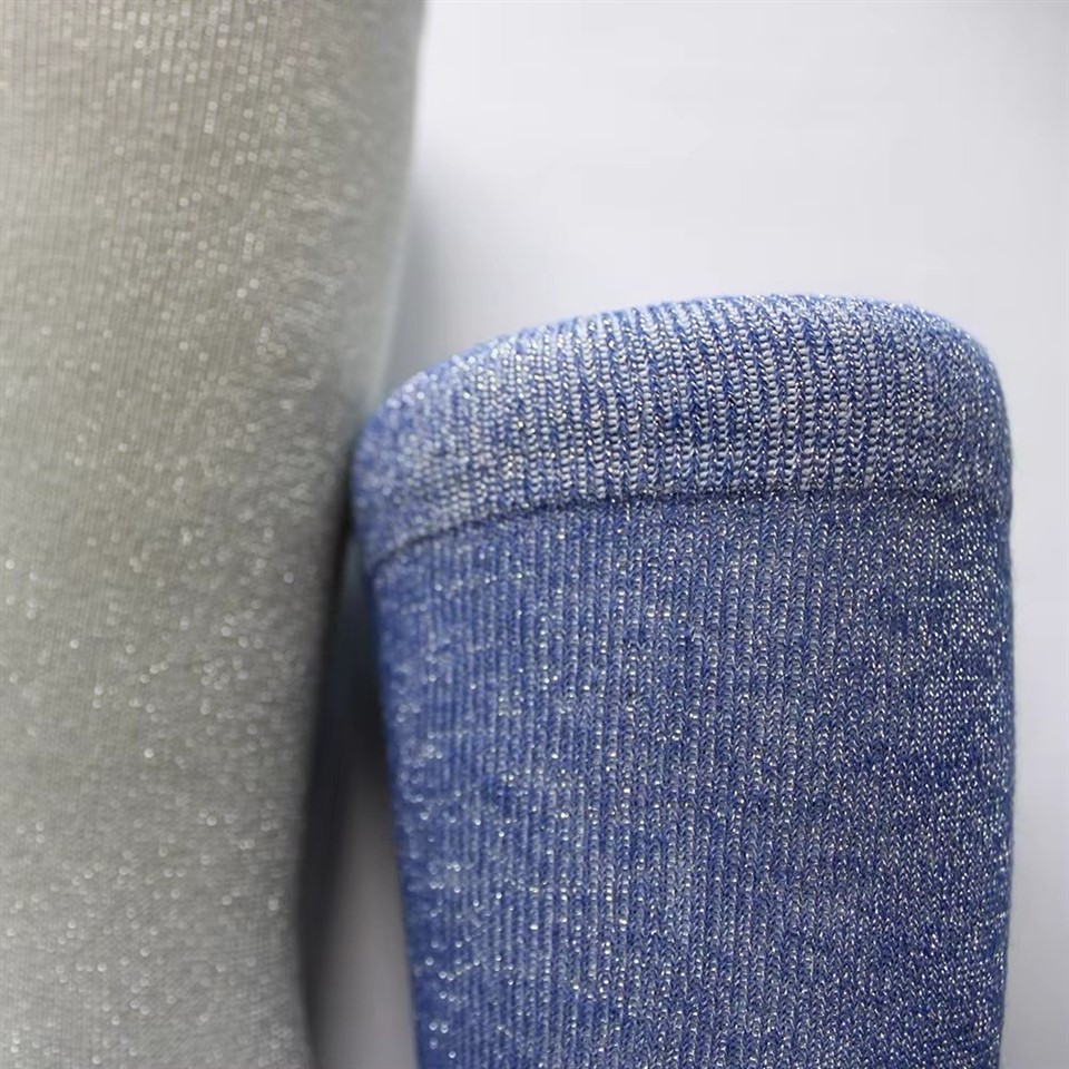 Design Solid Color Lurex Yarn Women Crew Socks best