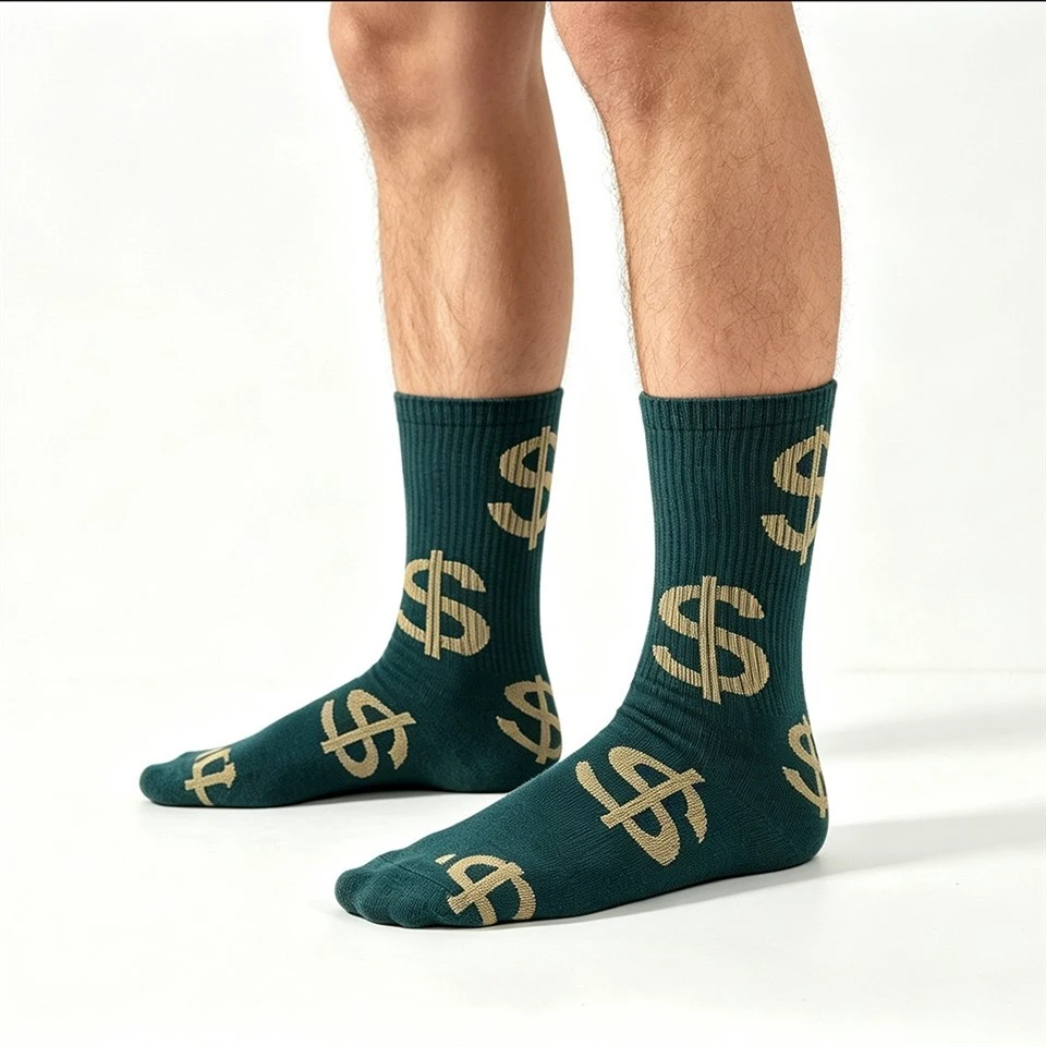 Fashion Cotton Dollar Money Crew Socks best