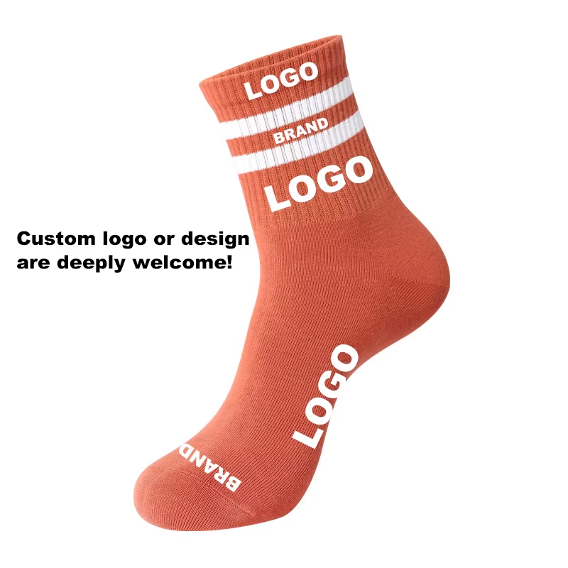 OEM Embroidery Elite Athletic Crew Retro Stripe Sport Socks factory