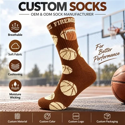 Basketball Mid Calf Sports Crew Socks