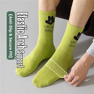 Breathable 100% Cotton Basketball Odor Athletic Crew Socks