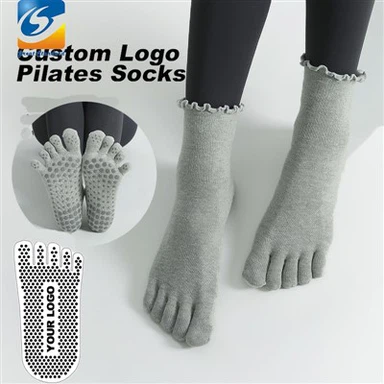 Five Toes Ruffled Grip Socks