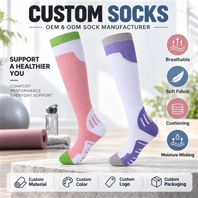 Knee High Support Stockings For Sports Recovery Travel Standing