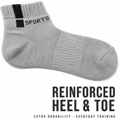 Men Solid Color Breathable Ankle Cushion Knitted Sports Socks