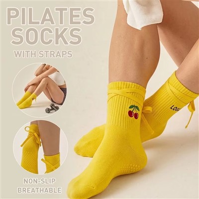 Non-Slip Pilates Mushroom Ruffle Trim Anti-Skid Grip