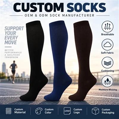 Unisex Outdoor Long Knee High Elastic Calf Pressure Socks