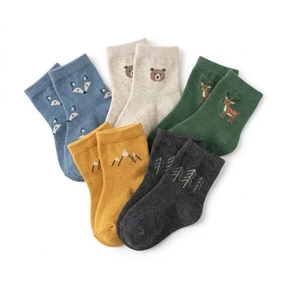 Wholesale Custom Logo Baby Socks Knitted Animal Pattern