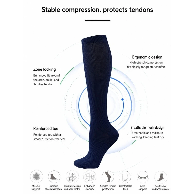 Unisex Outdoor Long Knee High Elastic Calf Pressure Socks factory