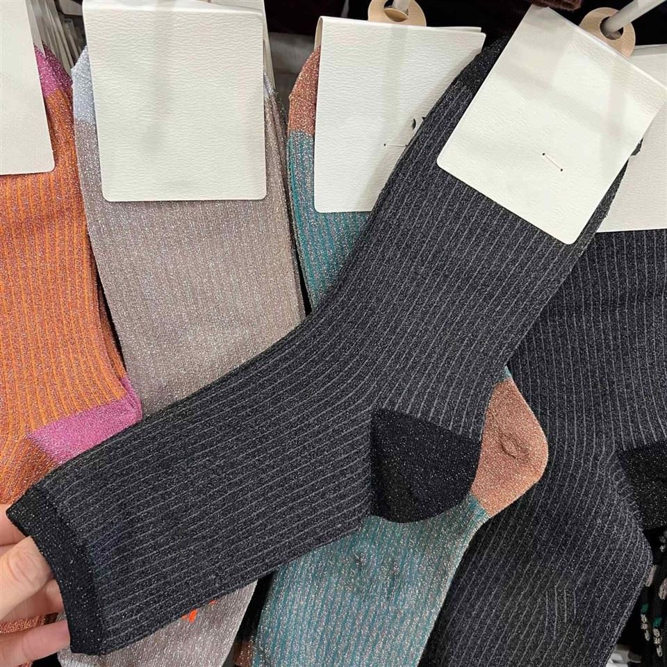 Wholesale Custom Logo OEM Colorful Lurex Crew Socks factory